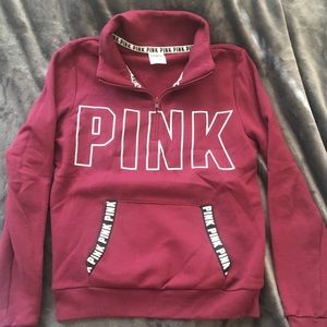 Burgundy XS PINK quarter zip